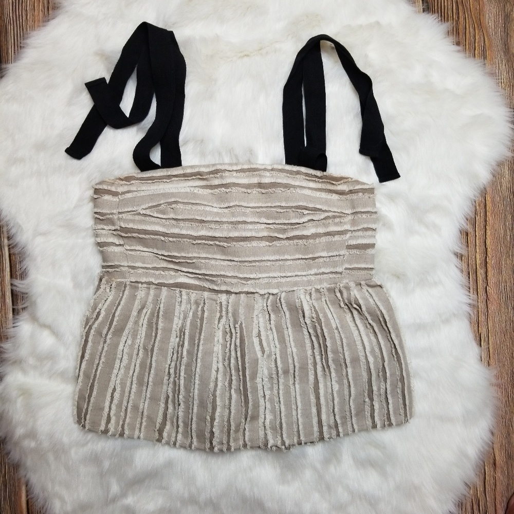 Anthropologie Maeve Soeli Tank Top Fringe Texture